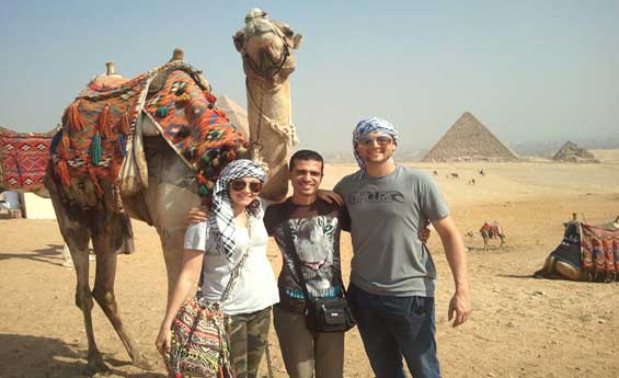 Camel rides in Egypt